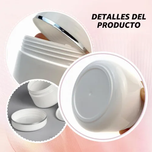 Vista 4 de 6 unids 8 oz 8.5 fl oz tarros cosméticos de plástico blanco con tapas