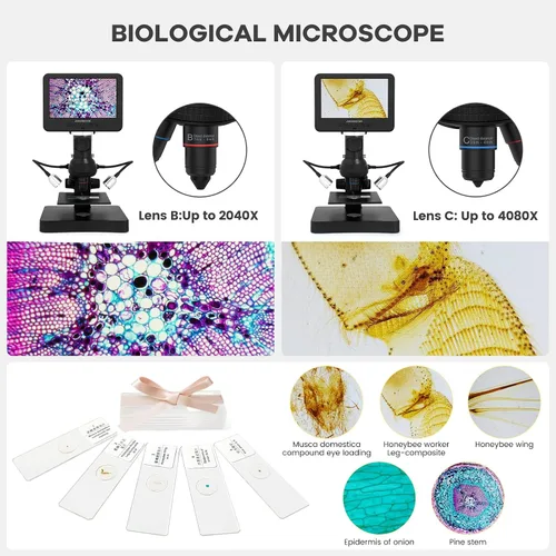 Vista 6 de Andonstar Microscopio de AD246S-P HDMI Digital con pantalla de 7", lente