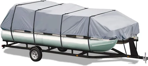 Vista 10 de EliteShield Cubierta impermeable para lancha pontón, poliéster 600D resistente grado marino, cubierta de pontón remolcable cubierta de lancha, se