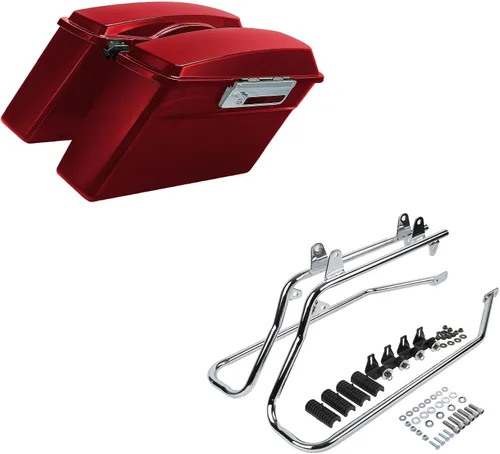 Vista 27 de SLMOTO Alforjas rígidas para Harley Electra Road King Glide 1994-2013 peltre Denim