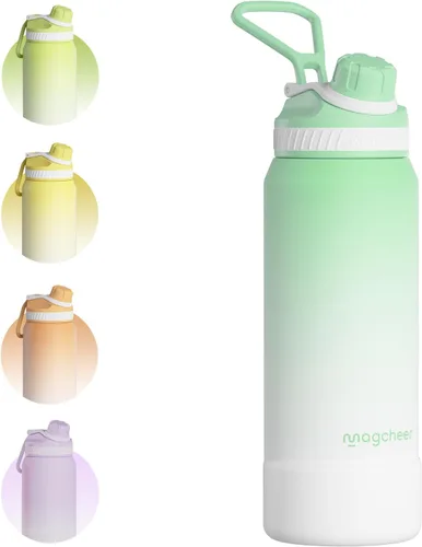 Vista 13 de Botella de agua aislada de 24 onzas, acero inoxidable al vacío de doble pared, diseño de boca ancha, botella reutilizable a prueba de fugas