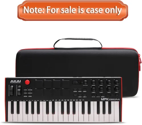Vista 2 de LTGEM - Funda rígida para Akai Professional MPK Mini Plus - Controlador de teclado MIDI USB - Bolsa de almacenamiento protectora de viaje