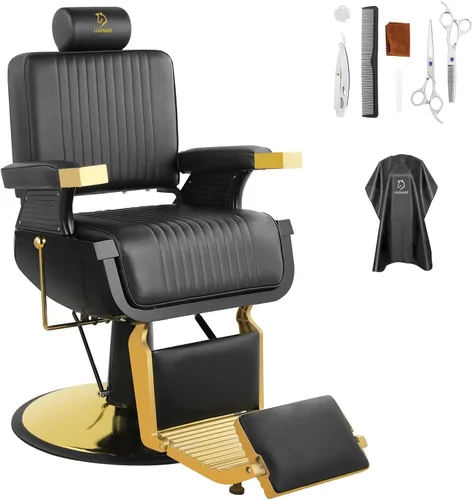 Vista 11 de Silla de peluquería hidráulica reclinable silla de peluquería sillas de peluquería silla de pelo 360 grados giratoria sillas de peluquería para Negro
