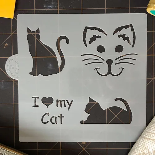 Vista 3 de Plantilla de galletas y manualidades I Love My Cat de Designer Stencils