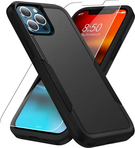 Vista 19 de Funda para iPhone 12 Pro Max, con protector de pantalla, [probada contra caídas de grado militar], resistente, resistente, a prueba de golpes