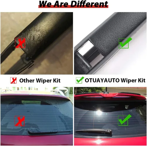 Vista 5 de OTUAYAUTO Juego de limpiaparabrisas trasero, compatible con Dodge Durango 2004-2009, Chrysler Aspen 2007-2009