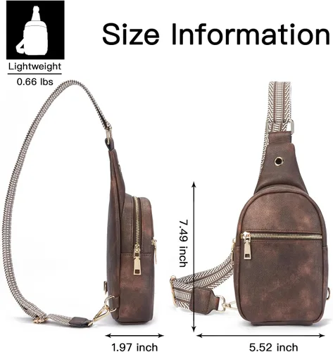 Vista 125 de Telena Riñonera pequeña para mujer, de cuero, cangureras, bolsa de pecho para mujer