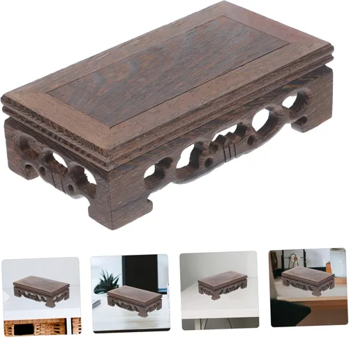 Vista 9 de Estante de madera para plantas de interior, estilo retro, soporte antiguo, estante para bonsái