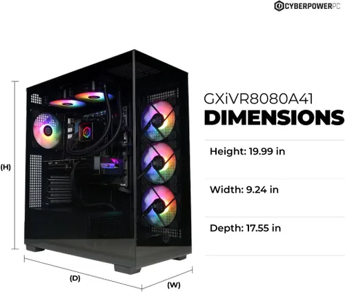 Vista 3 de CyberPowerPC PC para juegos, AMD Ryzen 9 9900X, GeForce RTX 5070 12GB