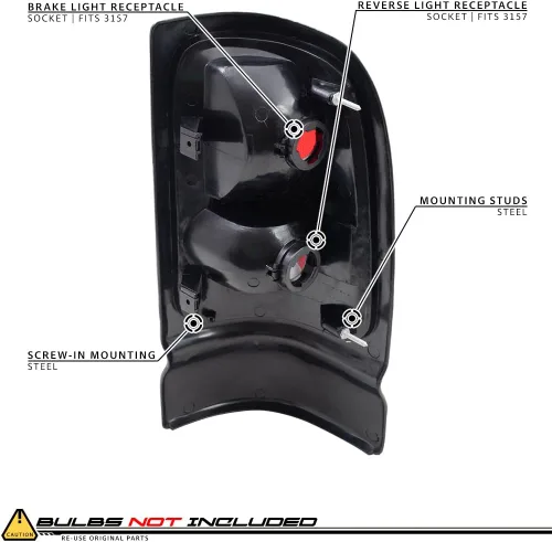 Vista 9 de EPIC LIGHTING Juego de faros delanteros de repuesto estilo OE para luces traseras de esquina, compatible con Dodge 94-02 Ram 1500 02 Ram 2500 3500