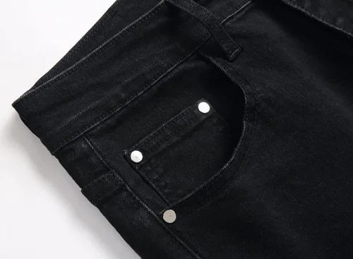 Vista 3 de OIIIO Jeans elásticos rasgados de ajuste regular para hombre