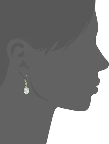 Vista 2 de Tienda Collection 14k Gold 8 x 10mm Oval Gemstone Dangle Earrings for Women with Leverbacks
