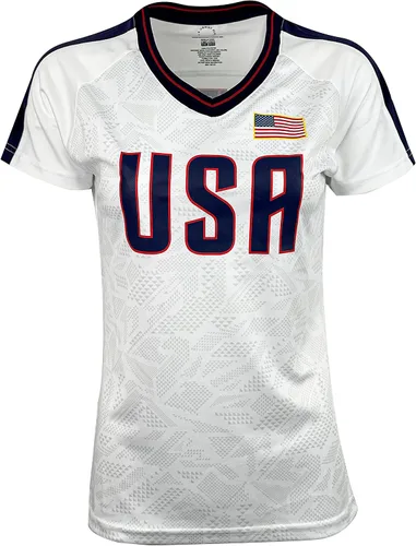 Vista 2 de USWNT Players - Camiseta oficial de fútbol para niña, camiseta oficial de fútbol de la Asociación de fútbol de las mujeres de los Estados Unidos