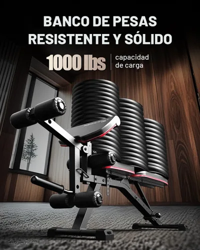 Vista 3 de HARISON Adjustable Weight Bench, Bench1000 MAX Heavy Duty Workout Bench Press with Leg Extension and Preacher Pad for Home Gym Strength Training