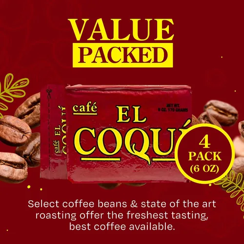 Vista 4 de El Coquí - Café expreso molido tostado oscuro, rico y molido, auténtico café de estilo puertorriqueño, sellado al vacío, granos de espresso molidos