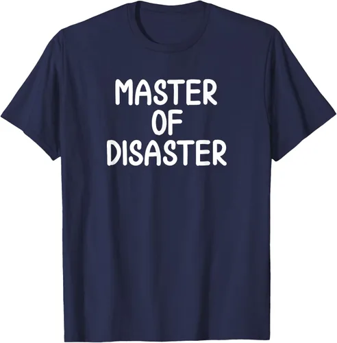 Vista 28 de Camiseta divertida con texto en inglés "Master Of Disaster