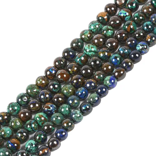 Vista 53 de 7 piedras preciosas de chakras de 0.157 in redondas de cristal curativo sueltas de 16 pulgadas para hacer cuentas de joyería