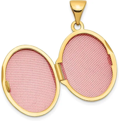 Vista 4 de Collar con medallón de fotos personalizado ovalado de oro amarillo de 14 quilates, joyería fina para mujer, regalos para ella