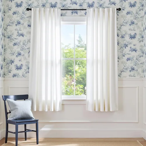 Vista 24 de Lazzzy - Cortinas de terciopelo blanco de 63 pulgadas de largo para sala de estar o dormitorio, cortinas con filtro de luz, aislación térmica