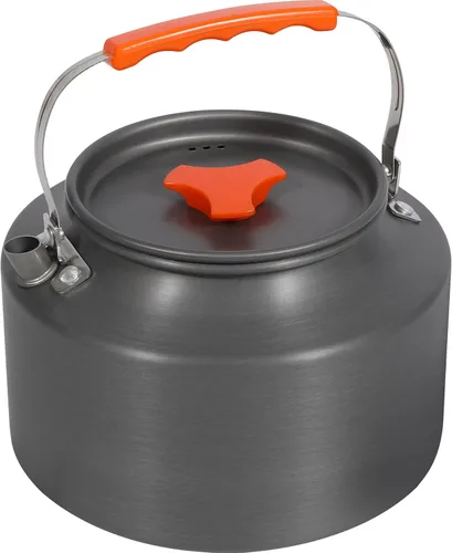 Vista 13 de REDCAMP Mini hervidor de agua al aire libre de 0.8L, olla de agua de aluminio con bolsa de transporte, caldera de té ligera compacta