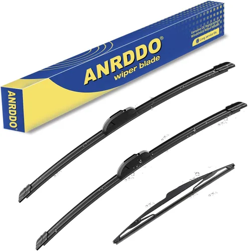 Vista 25 de ANRDDO Limpiaparabrisas de repuesto de fábrica para Audi A6 C6 S6 A6 2005-2011 Juego de limpiaparabrisas de 22"+22" con bloqueo superior