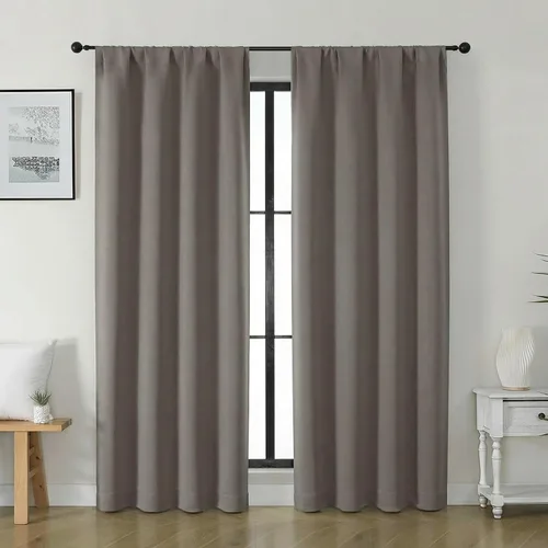 Vista 150 de Gwine Cortinas opacas para dormitorio, 54 pulgadas de largo, paneles de cortina de ventana con aislamiento térmico y reducción de ruido, cortinas