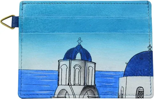 Vista 9 de Anna by Anuschka Tarjetero de crédito 1825 para mujer, Azul Elephant
