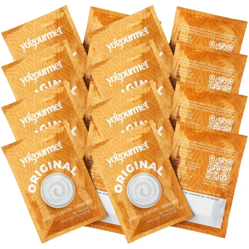Vista 3 de Paquete de variedad Yogourmet (10 sobres) de cultivos iniciales para yogur y kéfir - Haz yogur en casa - Todo natural, sin gluten, kosher, halal