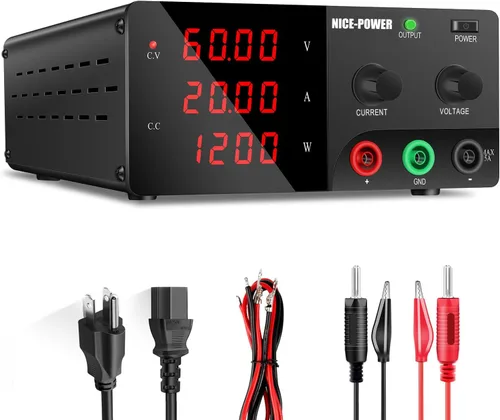 Vista 11 de NICE-POWER Fuente de alimentación de CC variable, fuente de alimentación de banco de alta potencia de 15V 60A 900W con perilla de codificador