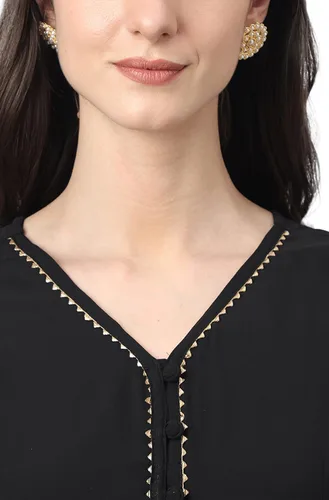 Vista 8 de Janasya Indian Georgette - Kurta sólido para mujer con Dupatta