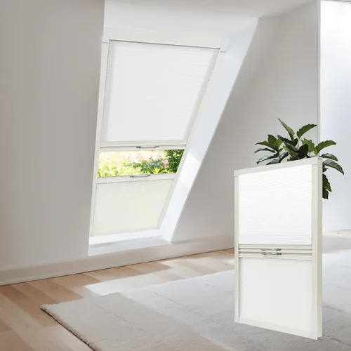 Vista 9 de Persianas de tragaluz con bloqueo de luz para techo, persianas celulares sin cables, aislamiento térmico, persianas de panal para techo, ventanas