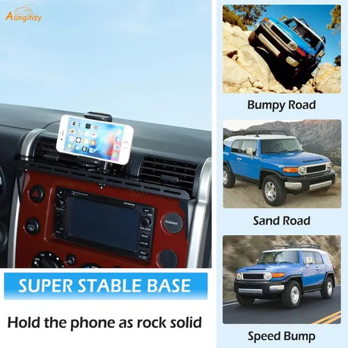 Vista 4 de Soporte para teléfono de automóvil compatible con Toyota FJ Cruiser 2007-2021+, soporte para panel de instrumentos, soporte para teléfono celular