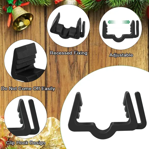 Vista 2 de FONUNO Clips para colgar luces navideñas de 7/8 pulgadas, ganchos para tablero de fascia, ganchos para decoración de Navidad, valla de canalón
