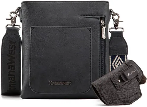 Vista 3 de Montana West Crossbody Purses and Handbags for Women, Medium Size Double Compartments with Adjustable Guitar Strap