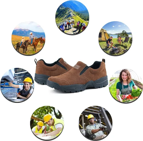 Vista 7 de Jacata Zapatos casuales para hombre, mocasines para caminar, zapatos de trabajo antideslizantes para hombres y mujeres, cómodos zapatos de moda