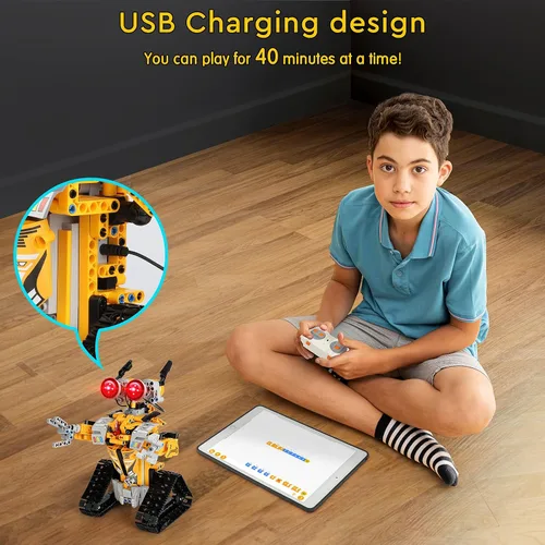 Vista 6 de Sillbird Robot Kit de construcción con control remoto para niños de 8 a 13 años STEM Gifts, Coding Toys, Buildable Robotic set, Engineering