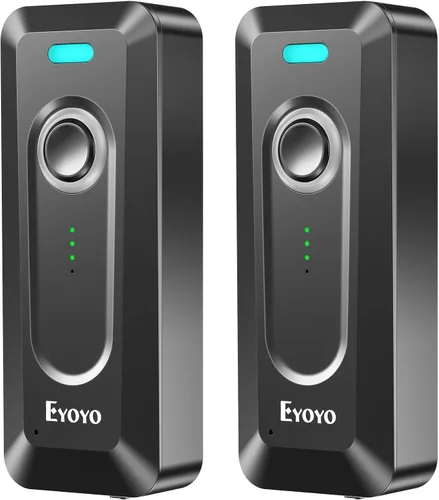 Vista 10 de Eyoyo Escáner de código de barras Bluetooth 2D portátil con clip, batería de 2000mAh con indicador de nivel, lector de código de barras 1D QR Naranja
