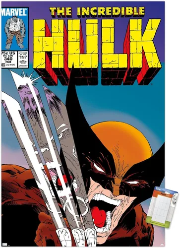 Vista 12 de Trends International Marvel Comics X-Men - Póster de pared de Wolverine Incredible Hulk #340, 22.4 pulgadas de largo x 14.7 pulgadas, versión
