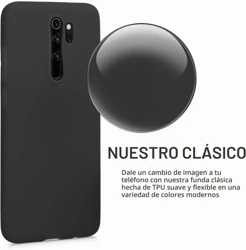 Vista 3 de kwmobile Funda compatible con Xiaomi Redmi Note 8 Pro - Funda protectora de silicona TPU suave y delgada - Negro mate