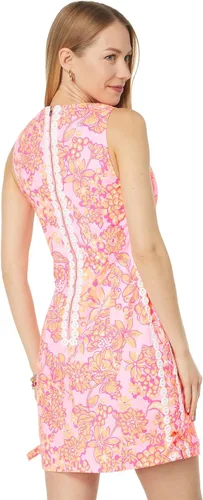 Vista 2 de Lilly Pulitzer Mila - Vestidos elásticos para mujer, estampado de inducción de sonrisa, cuello redondo y espalda redonda, y ajuste recto