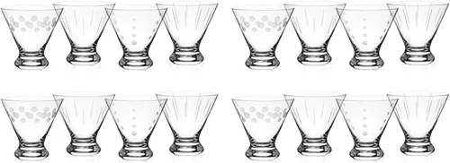 Vista 9 de Mikasa Cheers - Juego de 4 vasos de Martini sin tallo de cristal sin plomo