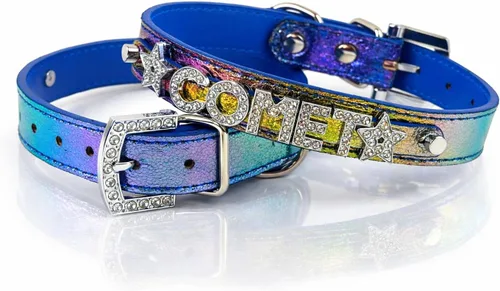 Vista 2 de Celestial Galaxy - Collar para perro Collar personalizado para perro Collar con nombre Collar espacial Galaxy para mascotas Collar de perro