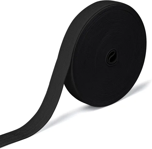 Vista 12 de Airisoer Banda elástica de 1/2 pulgada para costura, bandas elásticas de alta elasticidad de 12 yardas para cinturas, pantalones, ropa y Negro
