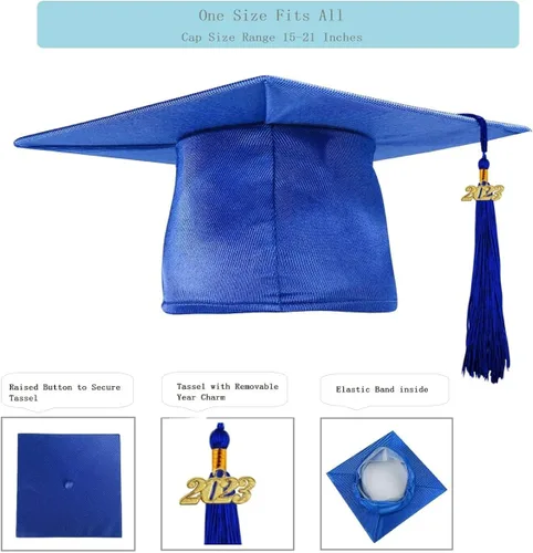 Vista 3 de HEPNA Gorra y vestido de graduación brillante de jardín de infantes 2023 con borla para fotografía de graduación preescolar preescolar y preescolar