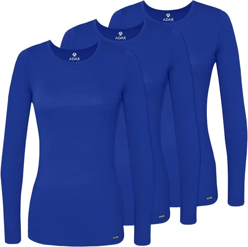 Vista 30 de Adar Underscrubs - Camiseta de manga larga para mujer, paquete de 3 unidades Aguamarina (Aquamarine)