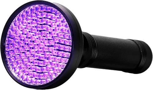 Vista 11 de Linterna de luz negra UV Kobra - 100 LED Luz UV portátil y luz negra para detección de orina de mascotas - Inspección de chinches, fugas y dinero