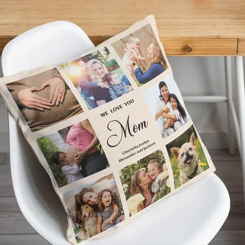 Vista 3 de Bivei Funda de almohada personalizada con imagen y texto, almohada decorativa personalizada para mamá, funda de almohada personalizada para fotos