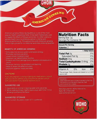 Vista 3 de WOHO American Ginseng #105.4 Caja larga pequeña de 4 onzas