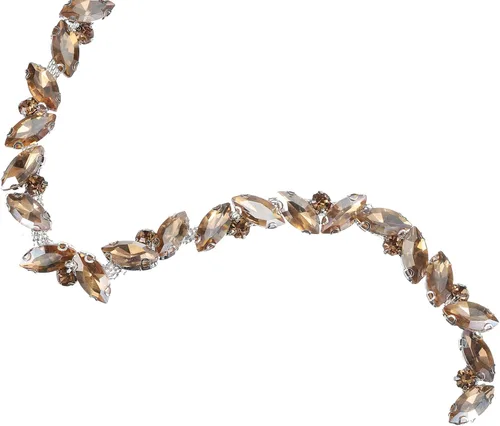 Vista 16 de uxcell Borde de cadena de diamantes de imitación de 1 yarda, aplique de cadena de cristal brillante de 0.394 pulgadas para costura, joyería