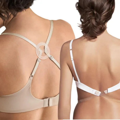 Vista 3 de JUST BEHAVIOR Convertidor de brasier de espalda baja, extensor de correa ajustable, sin espalda, convertidor de correa para vestido sin espalda